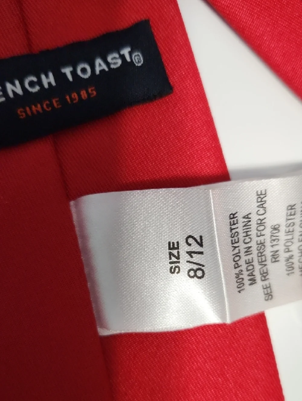 French Toast Solid Red Boys' Necktie